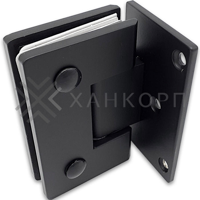 Петля Альфа α FDP-10 стена-стекло с боковым креплением, нержавейка/черный