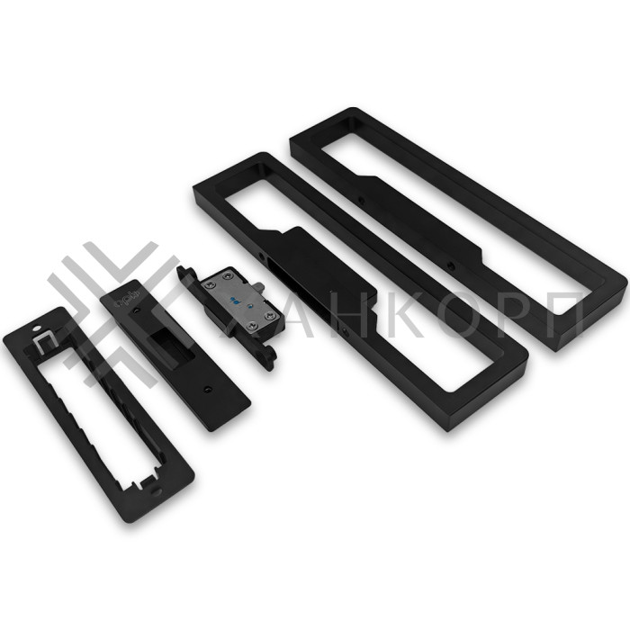 Комплект ручек FDR-304 для стеклянной двери с магнитным замком, алюминий/черный