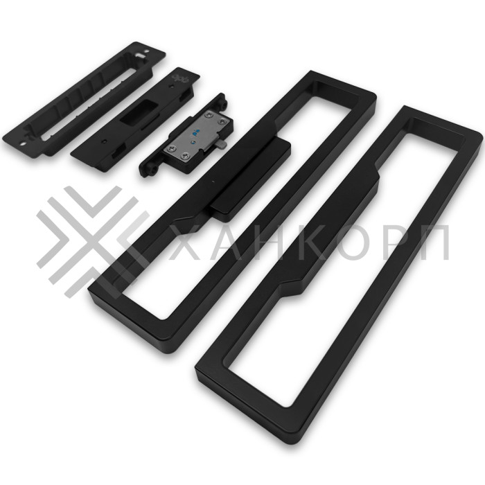 Комплект ручек FDR-304 для стеклянной двери с магнитным замком, алюминий/черный