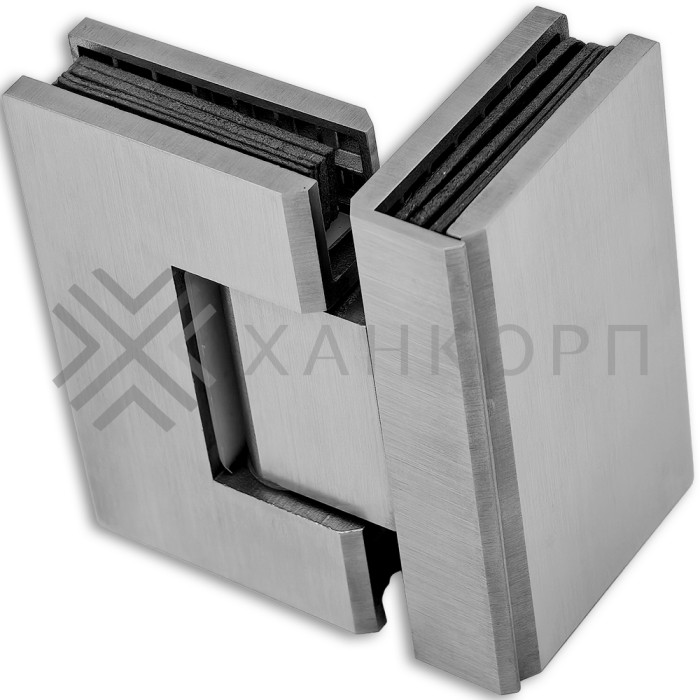 Петля Альфа FDP-13 стекло-стекло 90°, нержавейка/матовый