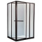 Угловой раздвижной комплект Клио FDS-103, 1200х1200х2000 мм для стекла 8 мм, дверь 650 мм, нержавейка/полированный