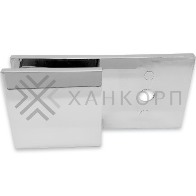 Коннектор Альфа α FDK-15 стена-стекло 180˚ с пластиной, цинк/хром