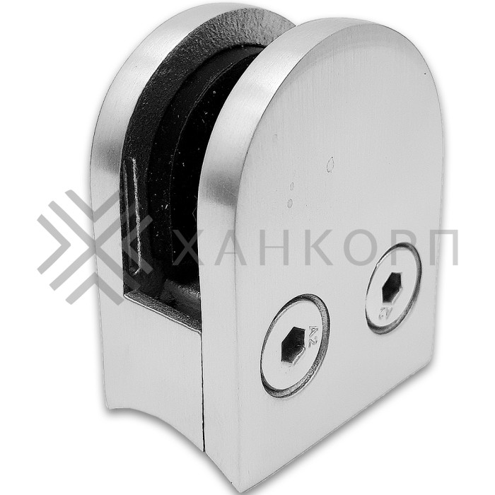 Крепление стекла FKK-80, 40х50х27 к круглой трубе Ø38 литое, нержавейка/матовый