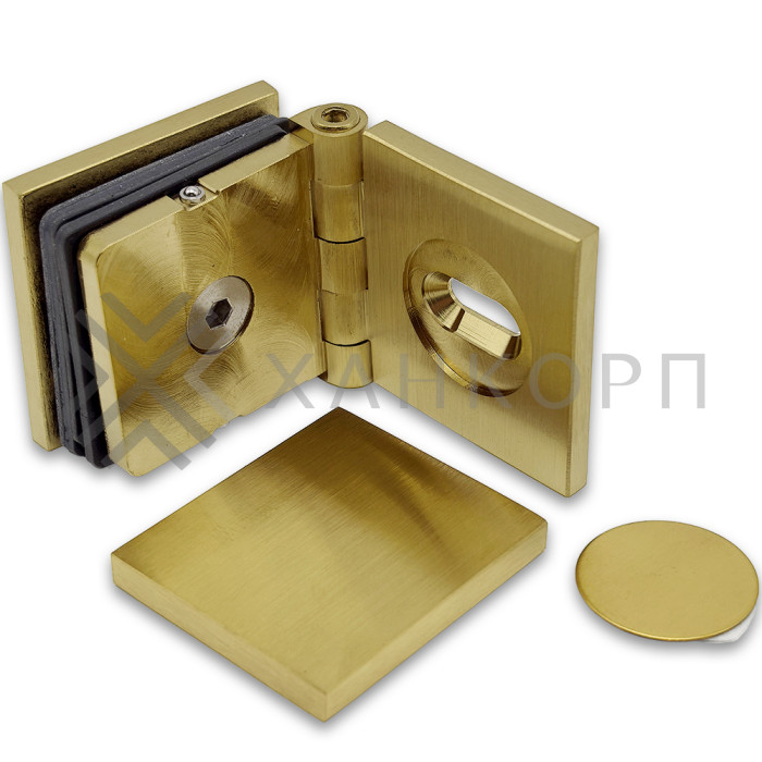 Коннектор Пегас FDK-100 стена-стекло 0°-180°, латунь/брашированное золото