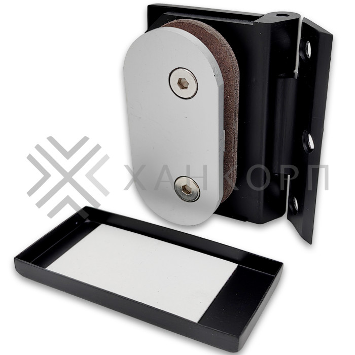 Петля FMP-14 для межкомнатной двери из стекла на коробку, алюминий/черный