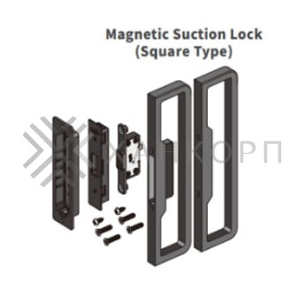 Комплект ручек FDR-304 для стеклянной двери с магнитным замком, алюминий/коричневый
