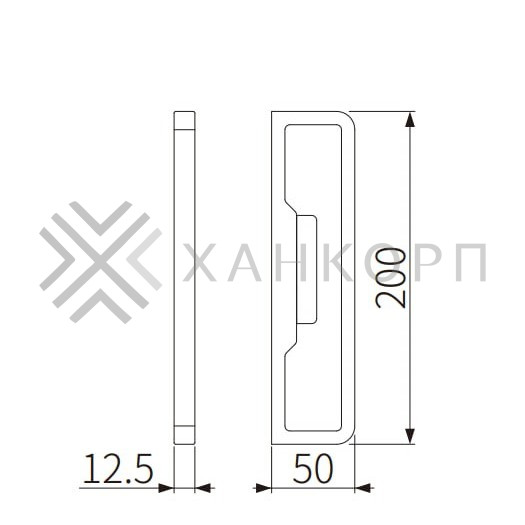 Комплект ручек FDR-304 для стеклянной двери с магнитным замком, алюминий/коричневый