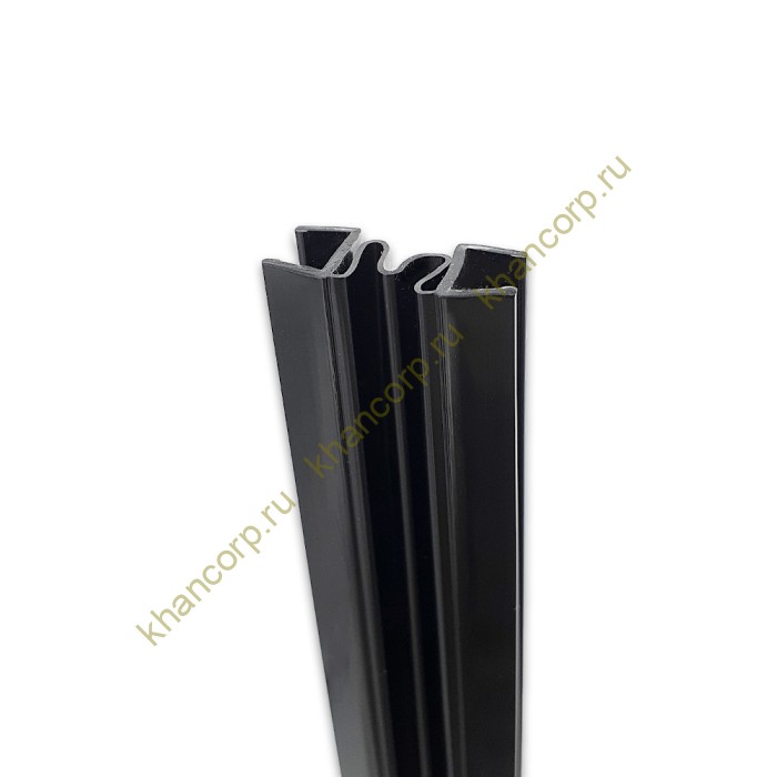 Уплотнитель ПРЕМИУМ гармошка черный 2.5 м под стекло 6 мм FDPP-410.6