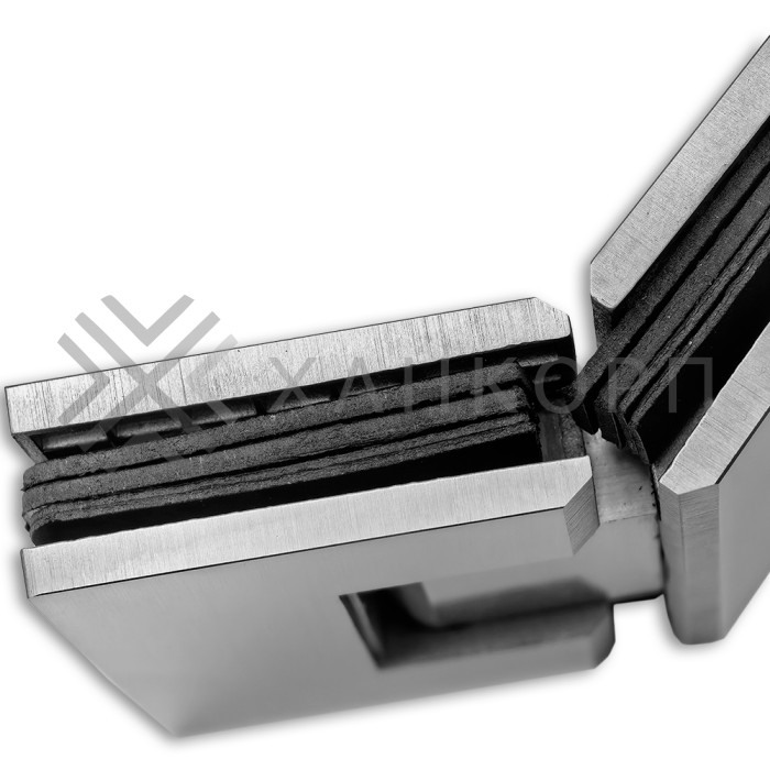 Петля Альфа FDP-14 стекло-стекло 135°, нержавейка/матовый