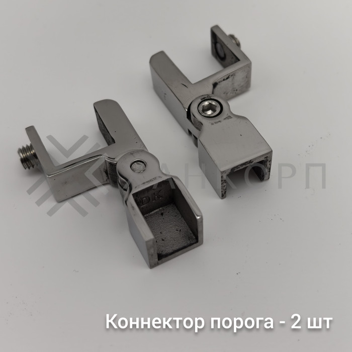 Трапециевидный распашной комплект Юнона FDS-104, 750х620х750х2000 мм, нержавейка/черный