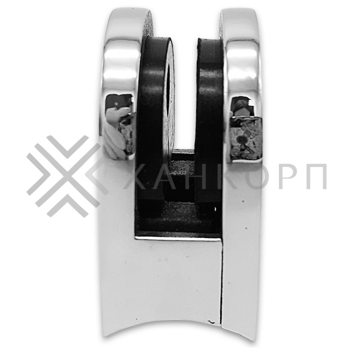 Крепление стекла FKK-80, 40х50х27 к круглой трубе Ø38 литое, нержавейка/полированный
