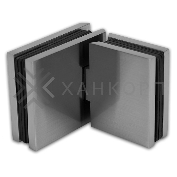 Петля Аврора FDP-181 стекло-стекло 180˚ с крышками, латунь/матовый