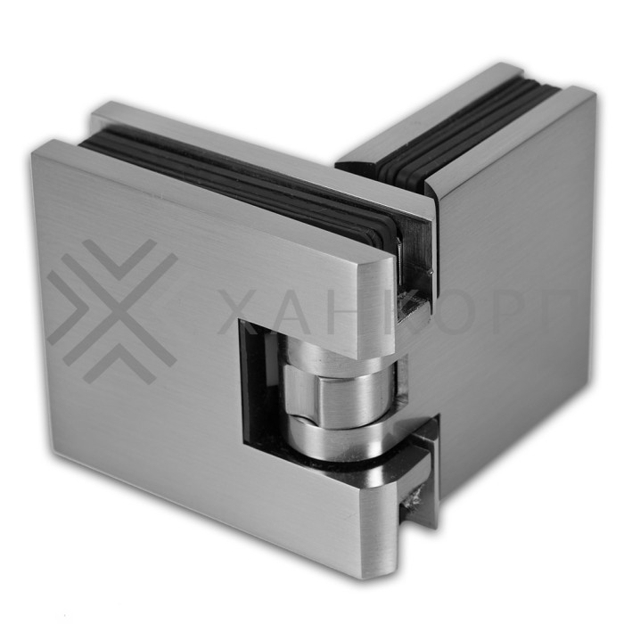 Петля Аврора FDP-181 стекло-стекло 180˚ с крышками, латунь/матовый