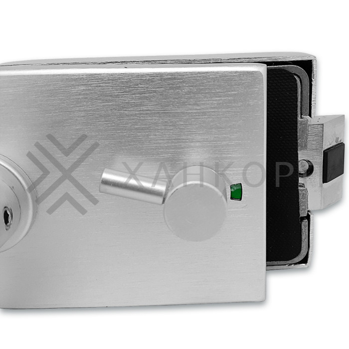 Замок сантехнический FMZ-32.1 для двери из стекла, с притвором, алюминий/анодированный