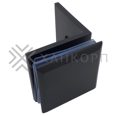 Коннектор Бета β FDK-23 стена-стекло 90˚ с пластиной, нержавейка/черный