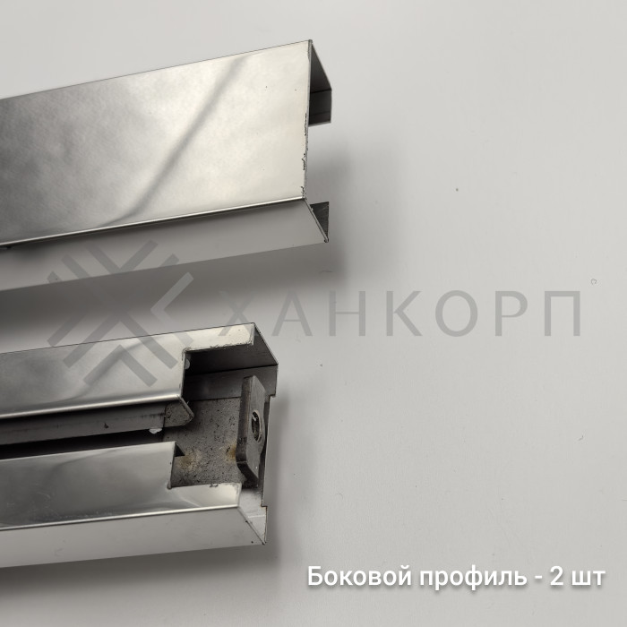 Трапециевидный распашной комплект Юнона FDS-104, 750х620х750х2000 мм, нержавейка/полированный