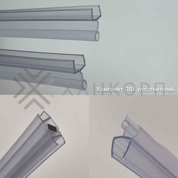 Трапециевидный распашной комплект Юнона FDS-104, 750х620х750х2000 мм, нержавейка/полированный