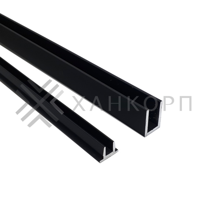 Верхняя заглушка FDPA-500.1 для п-образного профиля 19х13х2 мм,1 м, алюминий/черный