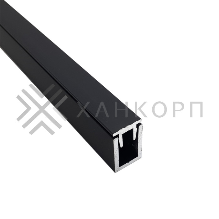 Верхняя заглушка FDPA-500.1 для п-образного профиля 19х13х2 мм,1 м, алюминий/черный