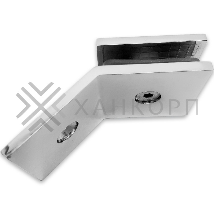 Коннектор Альфа α FDK-17 стена-стекло 135˚ с пластиной, цинк/хром