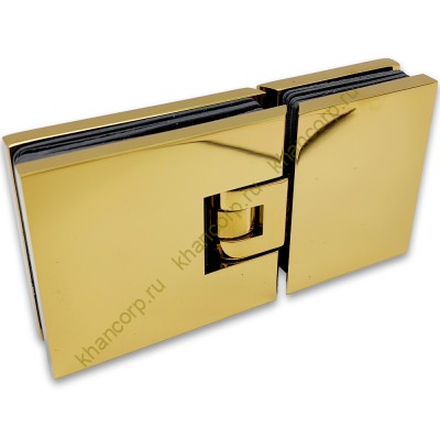 Петля Аврора FDP-181 стекло-стекло 180˚ с крышками, латунь/золото