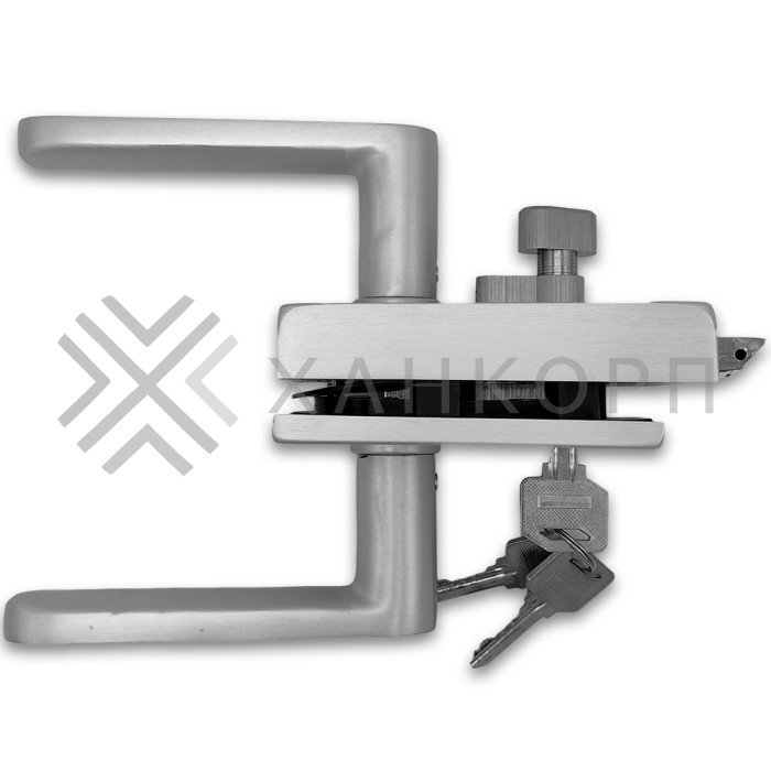 Замок FMZ-33.1 для межкомнатной двери из стекла, с притвором ключ/защелка, алюминий/анодированный