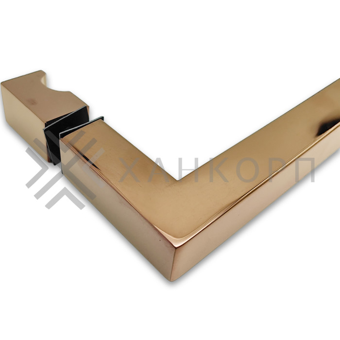 Ручка скоба FDR-85, 19х19х450х1.0 мм, нержавейка/розовое золото