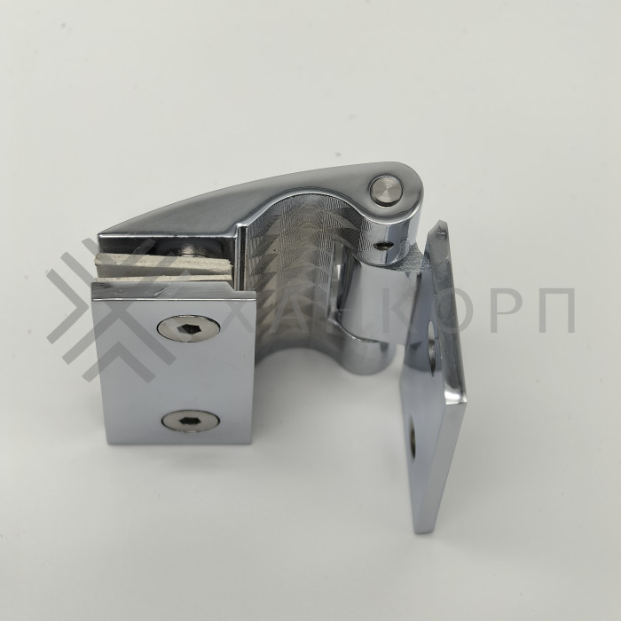 Петля Европа FDP-114 стена-стекло 90° без крышек, цинк/хром