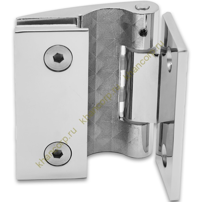 Петля Европа FDP-114 стена-стекло 90° без крышек, цинк/хром