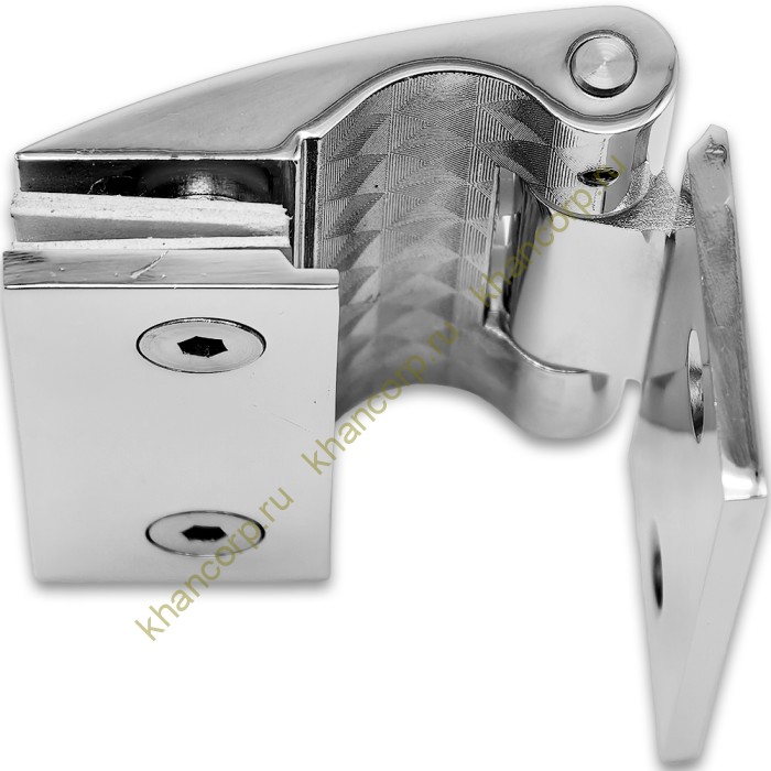 Петля Европа FDP-114 стена-стекло 90° без крышек, цинк/хром