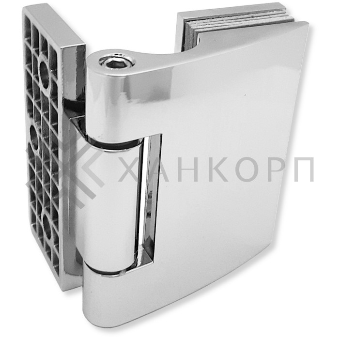 Петля Европа FDP-114 стена-стекло 90° без крышек, цинк/хром