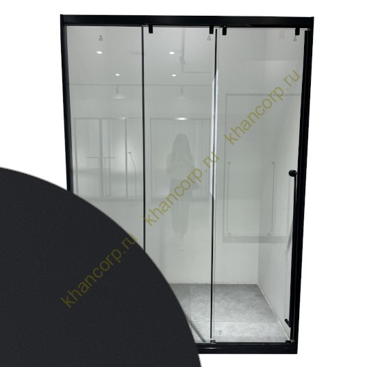 Раздвижная система Нимфа FDS-9 в проем телескопическая, нержавейка/черный