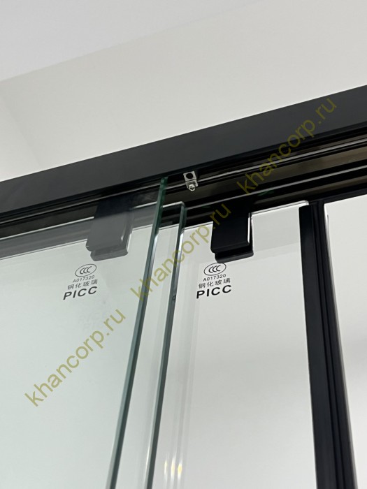 Раздвижная система Нимфа FDS-9 в проем телескопическая, нержавейка/черный