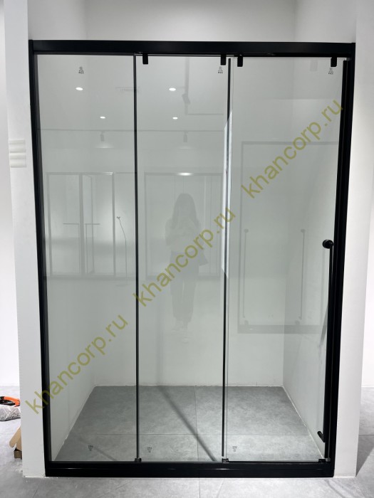 Раздвижная система Нимфа FDS-9 в проем телескопическая, нержавейка/черный