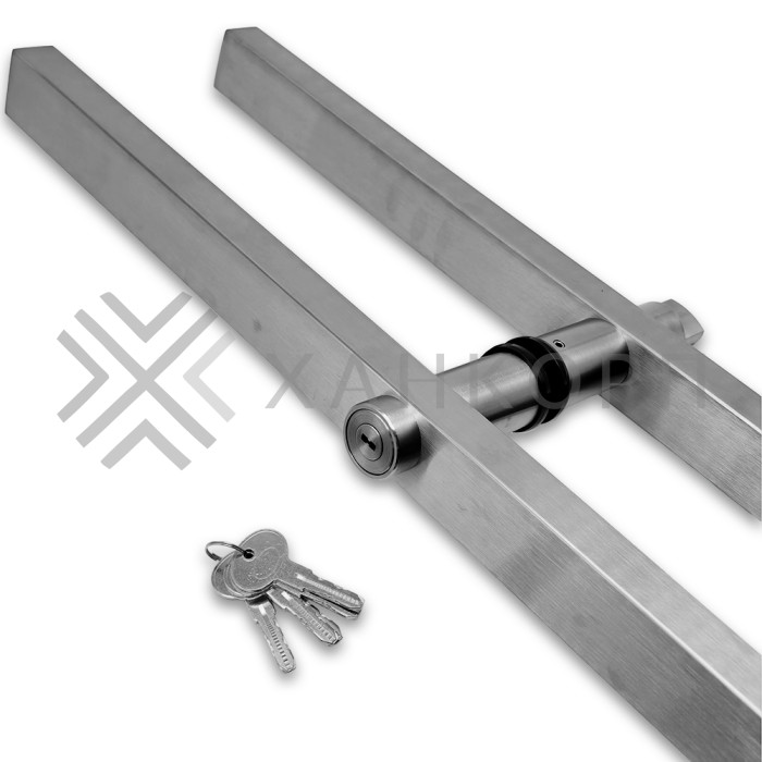 Ручка FKR-214 для стеклянной двери 25х38х1125x1500ммх1 мм с замком, нержавейка/матовый