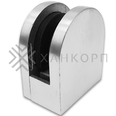 Крепление стекла FKK-82, 46х40х25 к плоской трубе или полу, литое, нержавейка/матовый