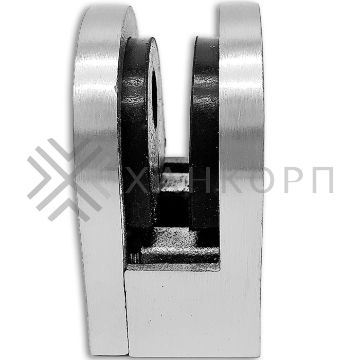 Крепление стекла FKK-82, 46х40х25 к плоской трубе или полу, литое, нержавейка/матовый