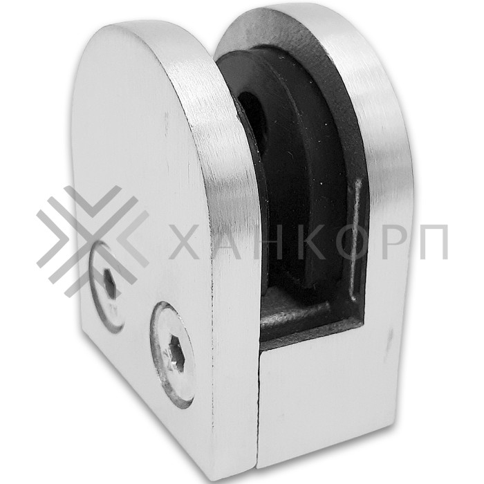 Крепление стекла FKK-82, 46х40х25 к плоской трубе или полу, литое, нержавейка/матовый