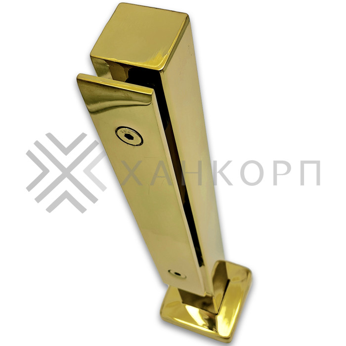 Стойка FOS-07 для стекла напольная 78х400 мм со сверлением, нержавейка/золото