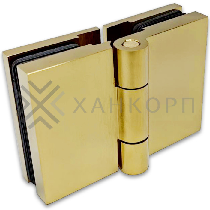 Петля Майя FDP-171 стекло-стекло 180˚, латунь/брашированное золото