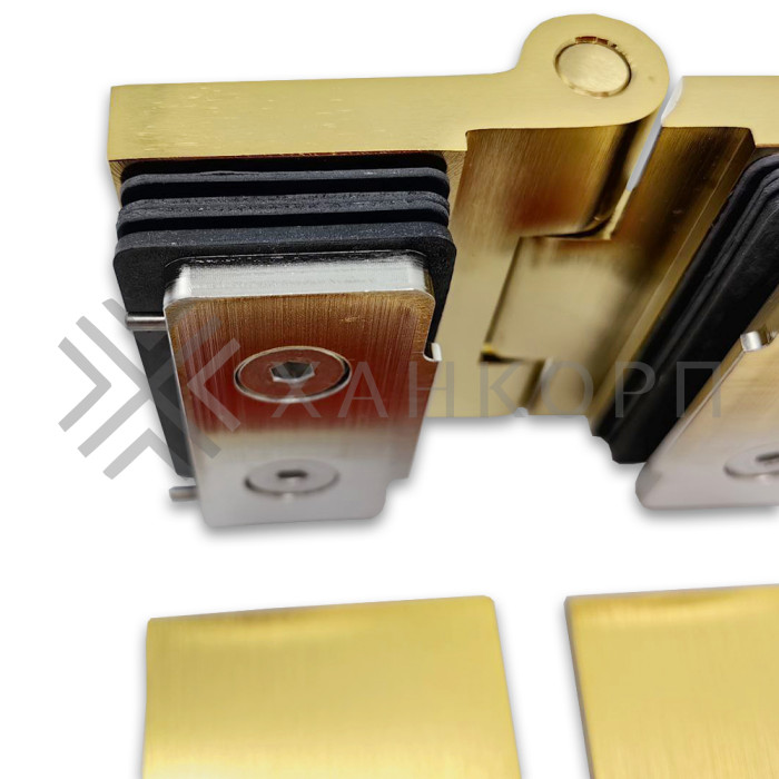 Петля Майя FDP-171 стекло-стекло 180˚, латунь/брашированное золото