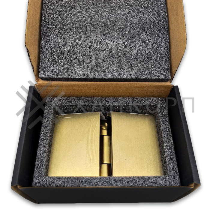 Петля Майя FDP-171 стекло-стекло 180˚, латунь/брашированное золото