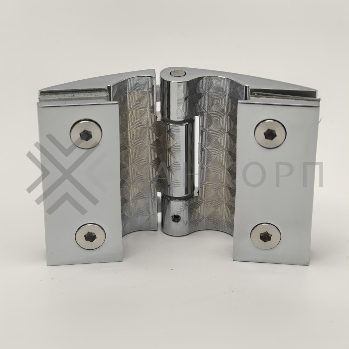 Петля Европа FDP-115 стекло-стекло 180˚ без крышек, цинк/хром