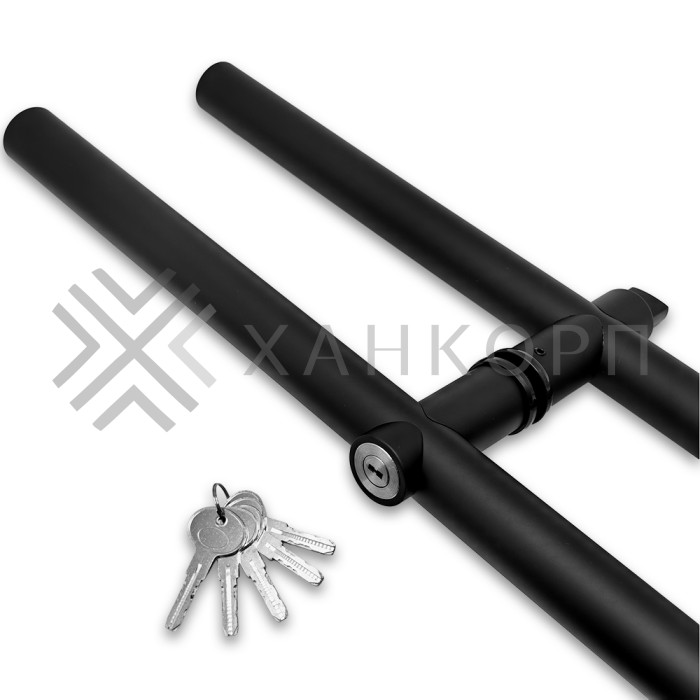 Ручка FKR-213 для стеклянной двери 35x1125х1500х1 м с замком, нержавейка/черный