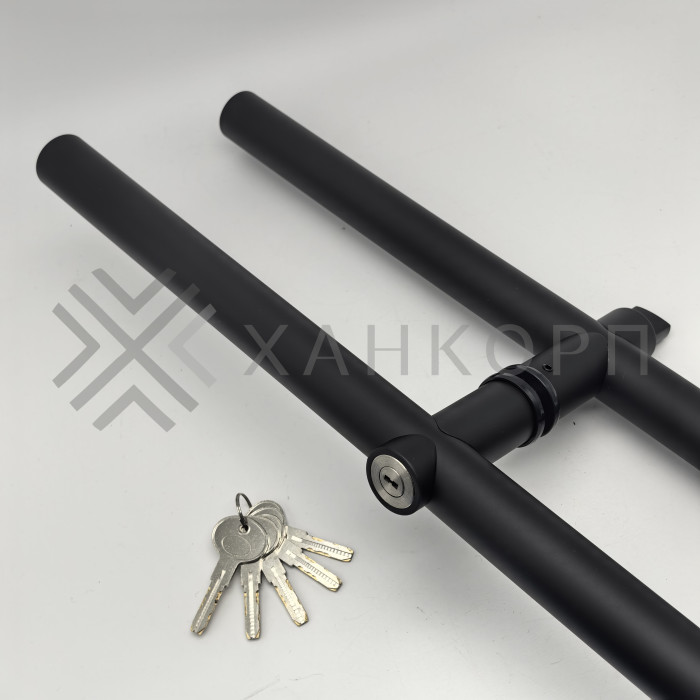 Ручка FKR-213 для стеклянной двери 35x1125х1500х1 м с замком, нержавейка/черный