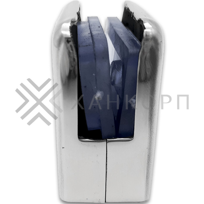 Крепление стекла FKK-85, 46х44 к плоской трубе или полу, нержавейка/полированный