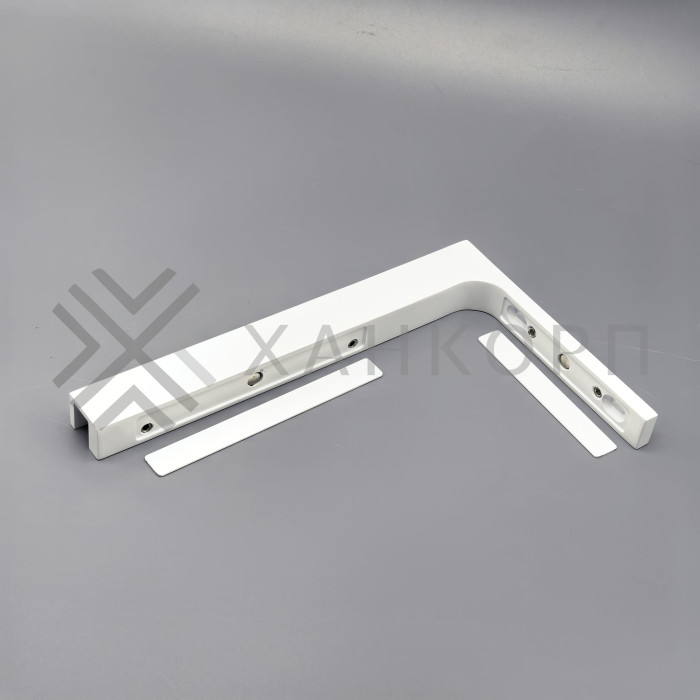 Угловой стабилизатор Диор FDK-5L стена-стекло 90˚ левый, нержавейка/белый