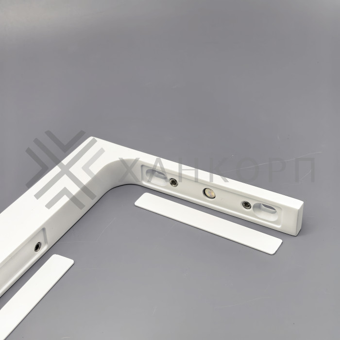 Угловой стабилизатор Диор FDK-5L стена-стекло 90˚ левый, нержавейка/белый