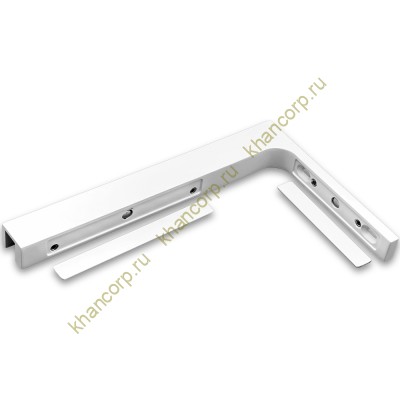 Угловой стабилизатор Диор FDK-5L стена-стекло 90˚ левый, нержавейка/белый