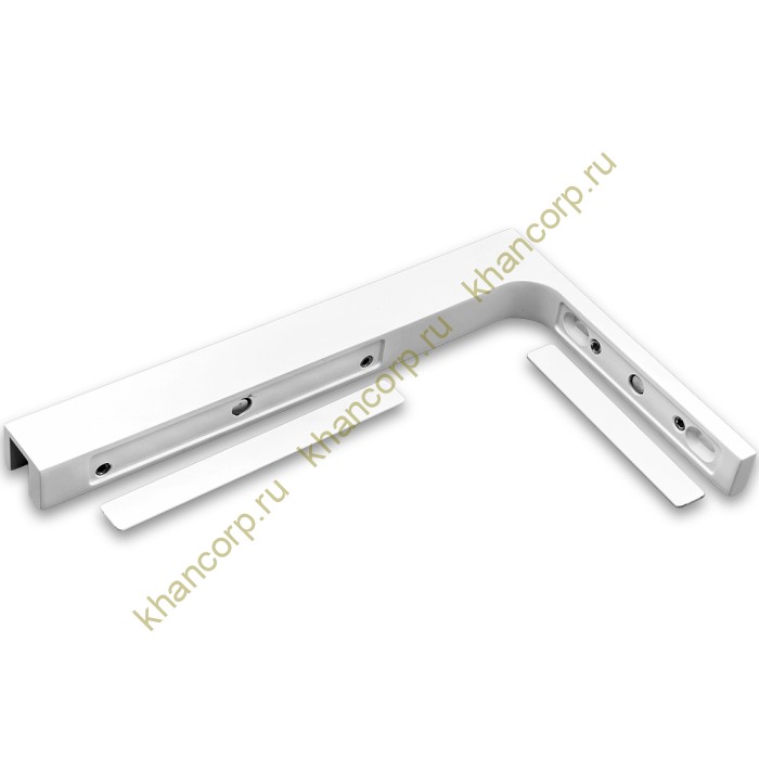 Угловой стабилизатор Диор FDK-5L стена-стекло 90˚ левый, нержавейка/белый